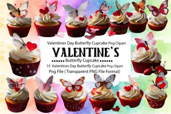 Download Valentines Day Butterfly Cupcake Bundle - Premium Resources
