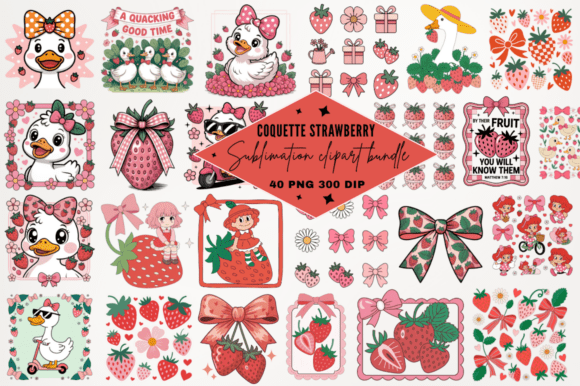 Download Coquette Strawberry Sublimation Designs - Sublimation designs Collection