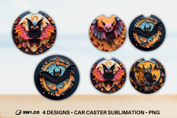 Download Bat Car Coaster Sublimation Designs PNG - Sublimation designs Collection