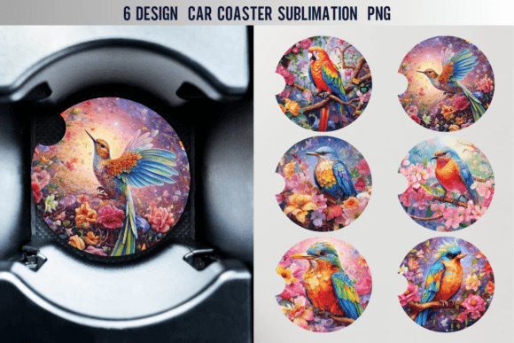 Download Bird Car Coaster Sublimation Designs - Sublimation designs Collection