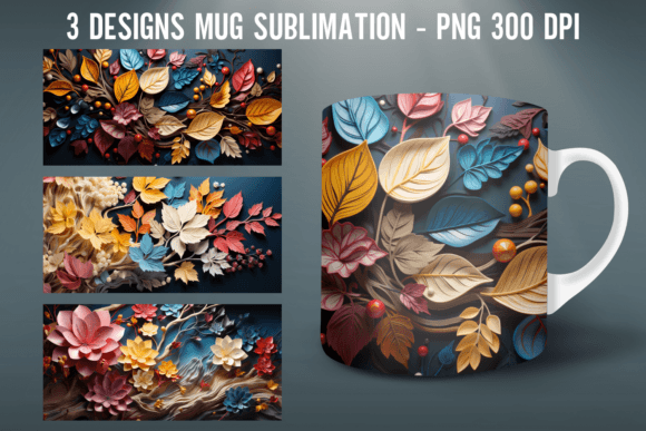 Download Leaf Mug Wrap Sublimation Designs - Sublimation designs Collection