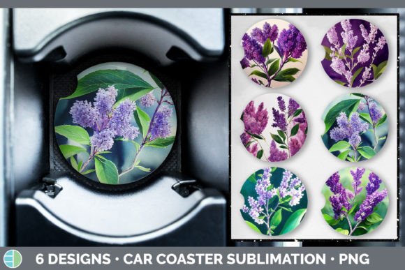 Download Lilacs Car Coaster | Sublimation Designs - Sublimation designs Collection