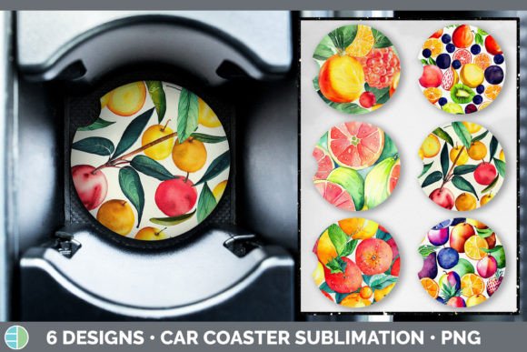 Download Fruit Car Coaster | Sublimation Designs - Sublimation designs Collection